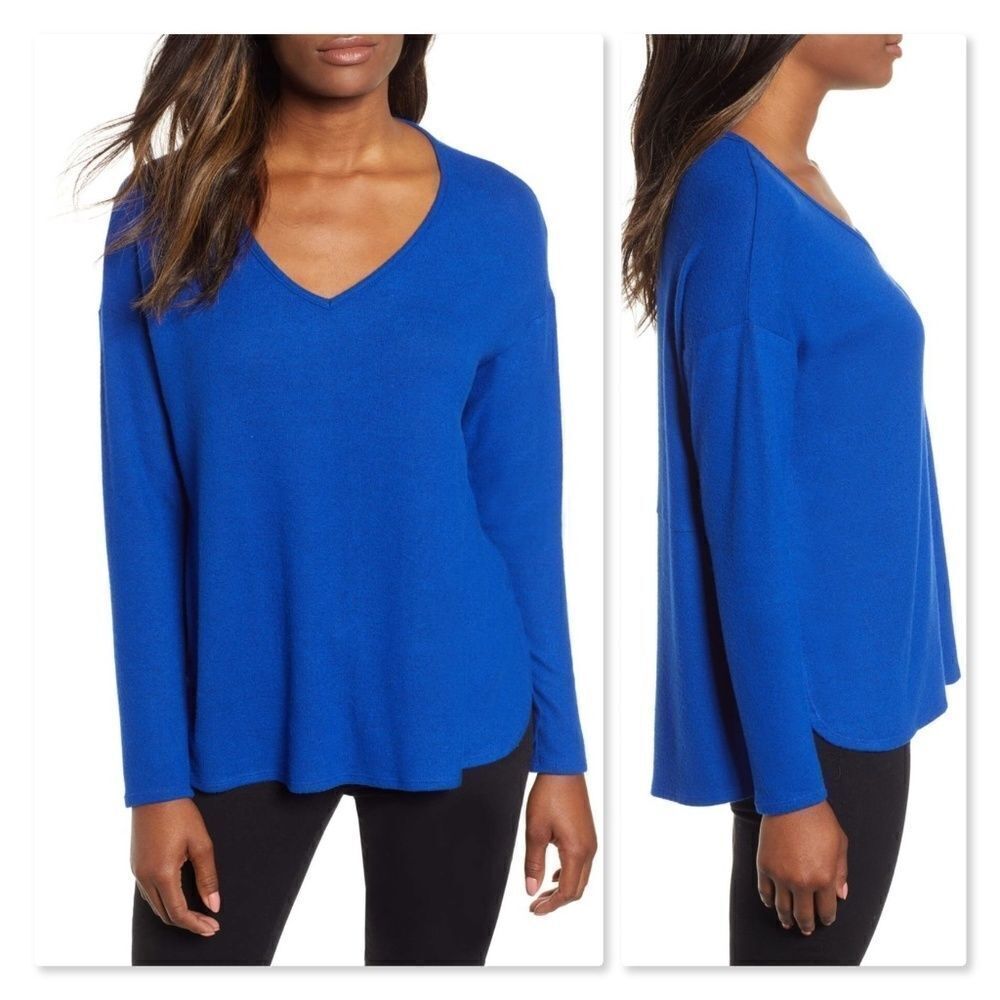 Gibson Cozy Knit V-Neck Top sz Small